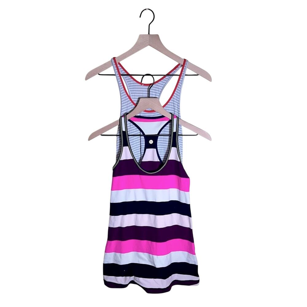 LULULEMON bundle of two striped racerback tanks 6